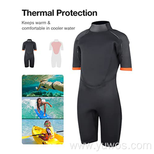 Kids 3/2mm Back Zip Shorty Wetsuit